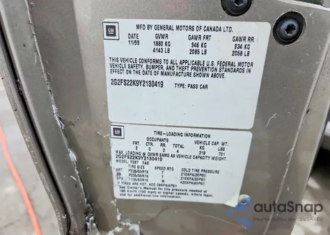 2000 Pontiac Firebird from USA, damaged, VIN 2G2FS22K122157377